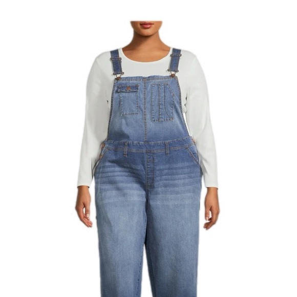 Women's Blue Denim Overalls - Picture 1 of 3